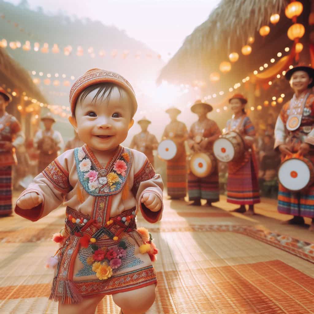 Dancing Delight: Baby’s Joyful Moves Add Sparkle to Villagers’ Special Day