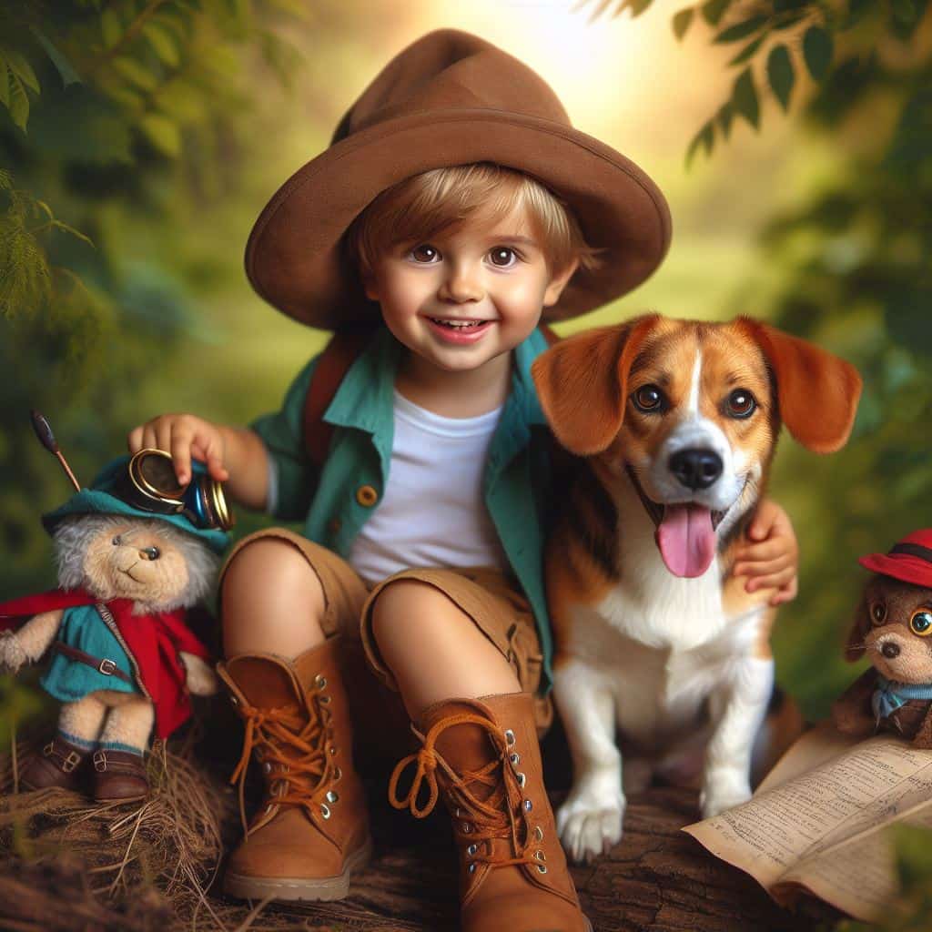 Joyful Journeys: The Playful Antics of a Little Boy and His Mischievous Four-Legged Friend