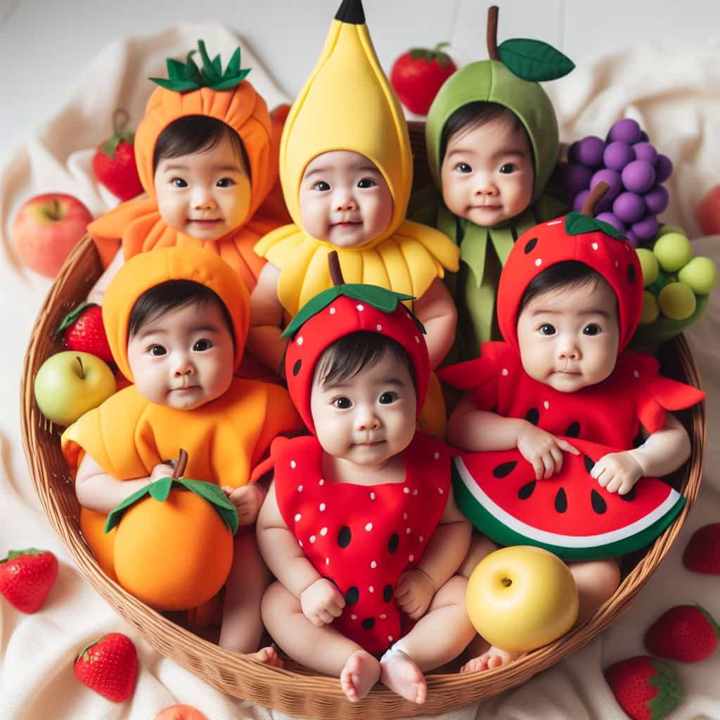 Fruitful Delight: Online Frenzy Over Babies in Adorable Fruit Costumes