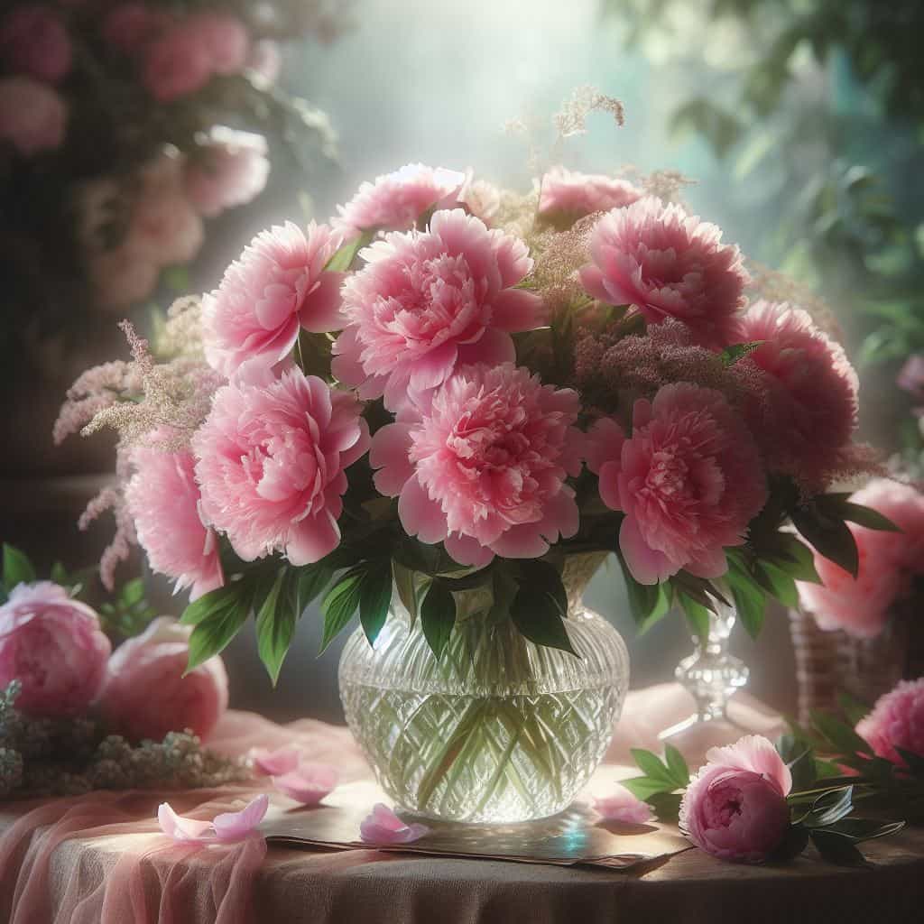 Graceful in Pink: A Visual Symphony of Enchanting Peonies